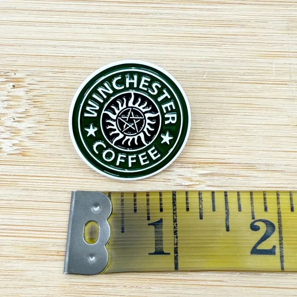 Winchester Coffee Soft Enamel Pin, Supernatural Pin, Destiel, Impala, Angel, SPN